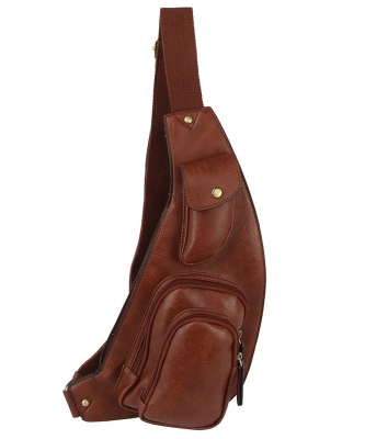 Small Sling Bag Crossbody Fanny Pack Chest Bag LQ313 COFFEE